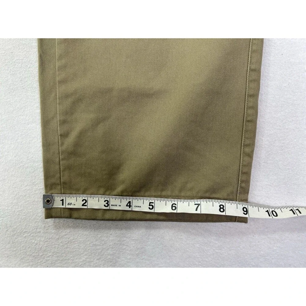 Uniqlo Straight Chino Trousers Relaxed Fit Pants Cotton Mens 32x30 Brown 479424